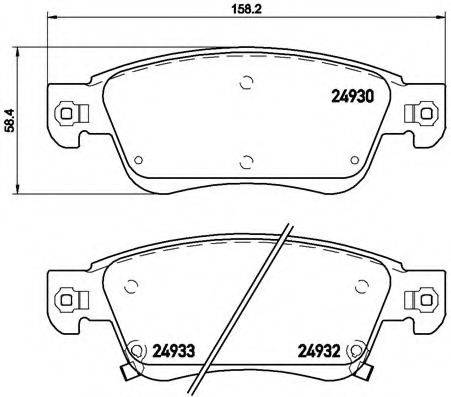 Комплект гальмівних колодок, дискове гальмо